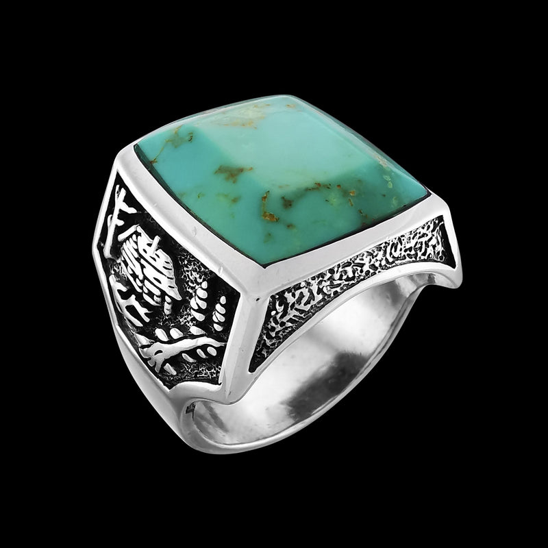 Mountain Cabin Ring • 925 Sterling Silver • Navajo Handmade • Size 8