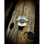 925 Sterling Silver Navajo Ring • Vintage Design • Opal Ring • Native American Wedding Band