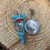 Native American Pendant, Hand Carved Turquoise Arrowhead, 925 Silver