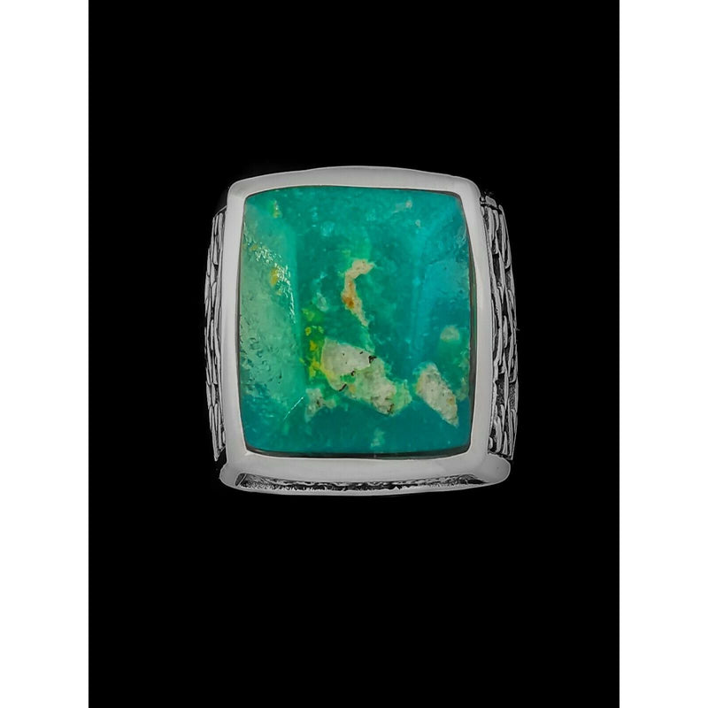 Navajo Blanket Ring • 925 Sterling Silver • Sonora Gold Turquoise • Size 7