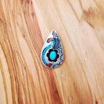 925 Sterling Silver Turquoise & Red Coral Teardrop Pendant, Southwestern Design, Native American Handcrafted Jewelry, Handmade Silver Necklace