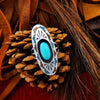 Size 7.5 Turquoise and Coral Southwestern Vintage Sterling Silver Ring