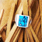 Size 11 - Vintage 925 Sterling Silver Kingman Turquoise Ring