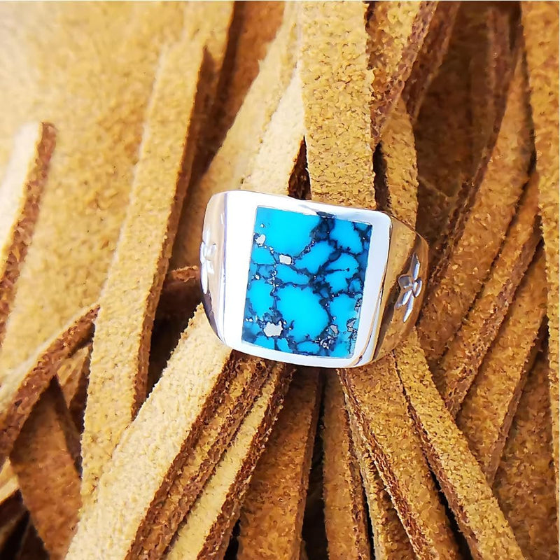 Size 11 - Vintage 925 Sterling Silver Kingman Turquoise Ring