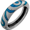 Turquoise Swirling Tribal Sterling Silver Band