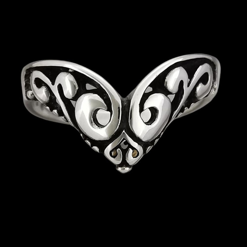 Size 8 Vintage 925 Sterling Silver Flourish Tiara Ring