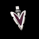 Sterling Silver and Purple Sugilite Notched Arrowhead Pendant