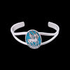 1980s Silver Split Shank Unicorn Cuff Bracelet – Turquoise Inlay