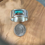 Sterling Silver and Turquoise Wide Band Ring – Size 14