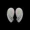 925 Sterling Silver Stud Earrings • Teardrop Shape • White Opal Gems