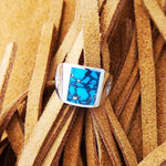 Size 11 - Vintage 925 Sterling Silver Kingman Turquoise Ring