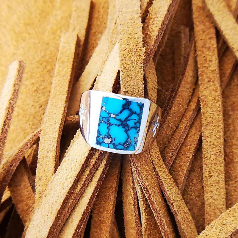 Size 11 - Vintage 925 Sterling Silver Kingman Turquoise Ring
