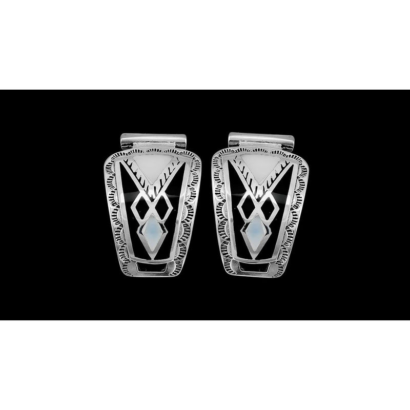 Black and White Southwestern Stamped Watch Tips
