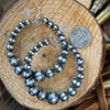 Sterling Silver Native American Navajo Pearl Hoop Earrings
