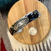 Sterling Silver Flying Eagle Cuff Bracelet with Black Resin Flame Inlay