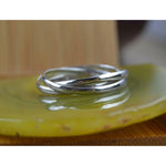 Three Intertwining sterling silver bands ring in sizes 5-10