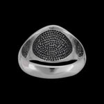 Size 10-925 Sterling Silver Oval Blue Opl Ring, Geometric Maze Accent Design, Handmade Gemstone Jewelry, Statement Birthstone Band