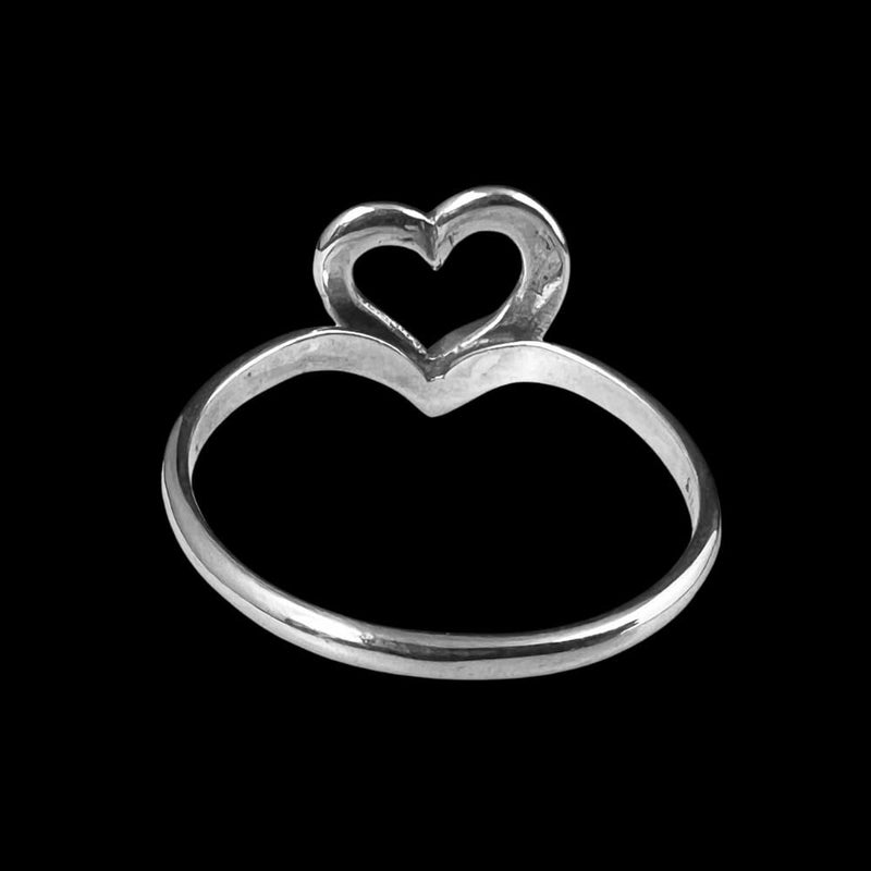 Sterling Silver Open Heart Turquoise Ring