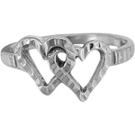 Diamond Cut United Hearts Ring