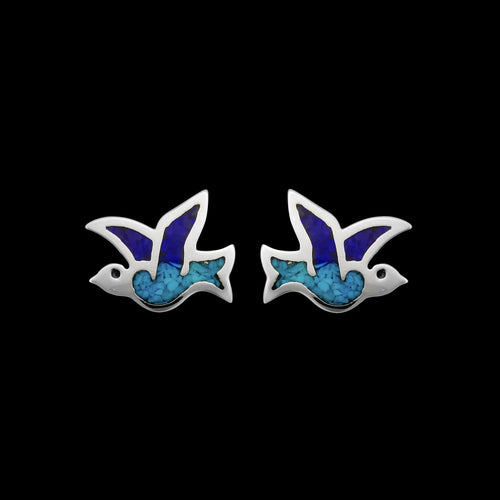Sterling Silver Dove Earrings • Bird Stud Earrings • Southwest Style Jewelry