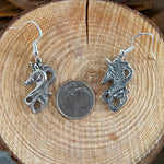 Sterling Silver Unicorn Dangle Earrings – Vintage, 90s Fairycore Style
