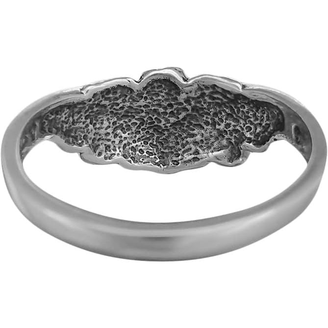 Sterling Silver V Shaped Diamond Cut Rose Ring