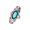 Size 7.5 Turquoise and Coral Southwestern Vintage Sterling Silver Ring