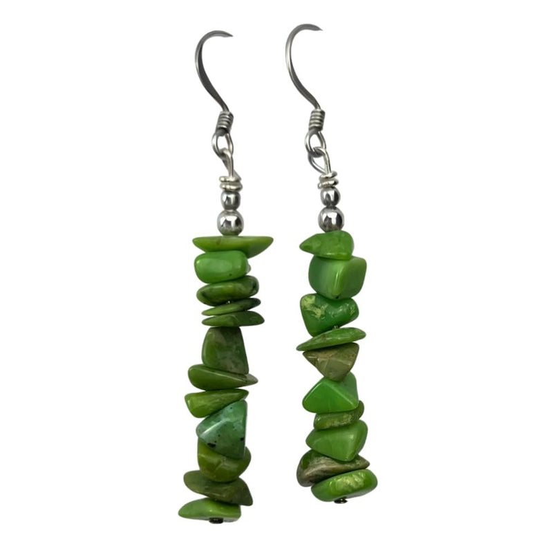 Zuni Gaspeite Earrings • Native American Earrings • Gaspeite • Zuni Handmade by Phil Weahkee