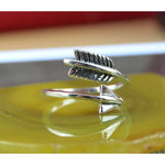 Sterling Silver wrap style slightly adjustable arrow ring sizes 6, 7, 8, 9