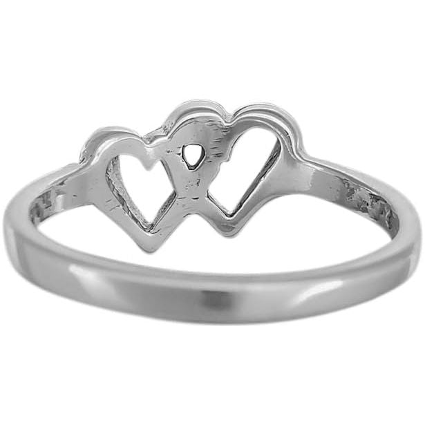 Diamond Cut United Hearts Ring