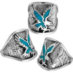 R37 Size 10-925 Sterling Silver Eagle Ring inlaid with Turquoise