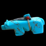 Zuni Fetish • Handcarved Bear Fetish • Turquoise Bear Fetish • Bear Carving • Turquoise Carving