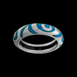 Turquoise Swirling Tribal Sterling Silver Band