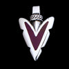 Sterling Silver and Purple Sugilite Notched Arrowhead Pendant