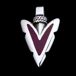 Sterling Silver and Purple Sugilite Notched Arrowhead Pendant