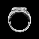 Size 12-925 Sterling Silver & Turquoise Resin Round Face Inlay Ring, Simple Round Design, Handmade Statement Band, Handcrafted Resin Jewelry