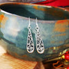 Sterling Silver Grapevine Teardrop Dangle Earrings