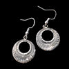 Sterling Silver Mid-Century Modern Diamond-Cut Dangle Earrings