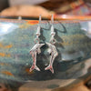 Sterling Silver Dangle Single Dolphin Diamond-Cut Earrings