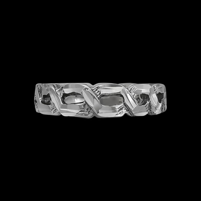Size 6.75 - Diamond Cut Interwoven Chain Ring