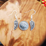 Sterling Silver Angel Wings Dangle Earrings