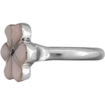 Size 5.5 - Vintage 925 Sterling Silver Rose Quartz Flower Ring, Simple Floral Design, Handmade Gemstone Jewelry, Statement Birthstone Band