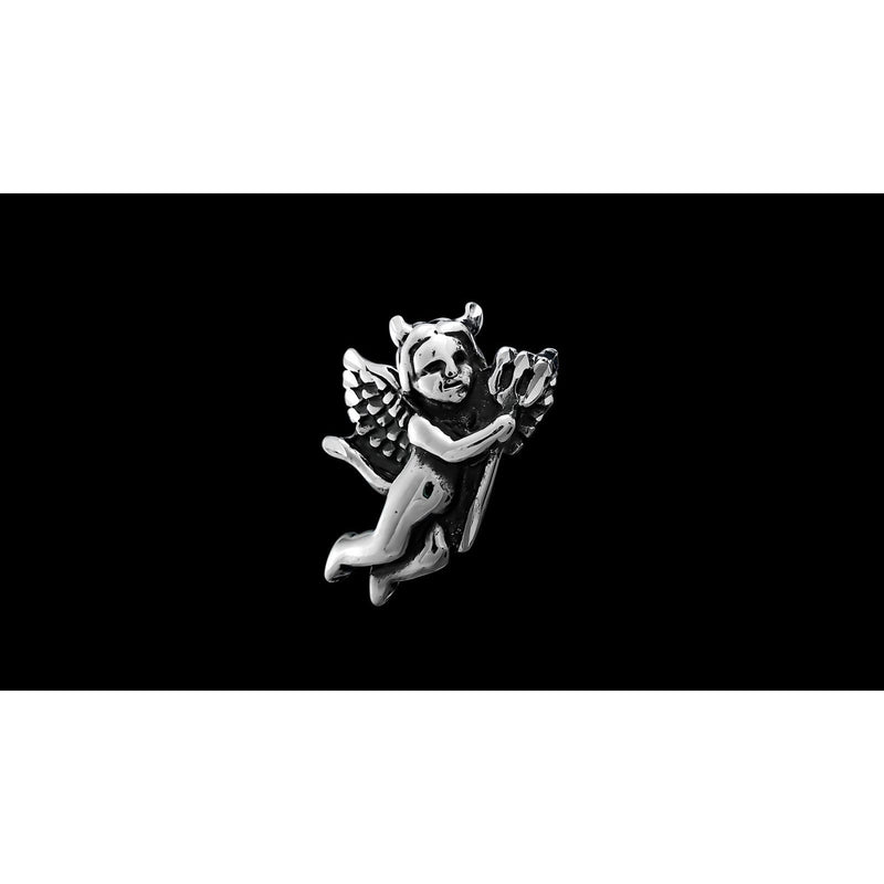Sterling Silver Cheeky Little Devil Pendant, Pitch Fork, Flying, Wings