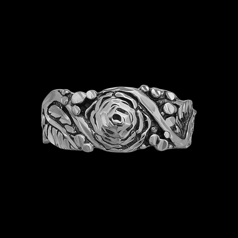 Sterling Silver Rose on Display Ring