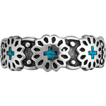 Size 10-925 Sterling Silver Turquoise Concho Belt Ring, Southwestern Native Design, Handmade Geometric Gemstone Band, Handcrafted Birthstone Jewelry