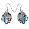 Sterling Silver Southwestern Headdress Dangle Earrings