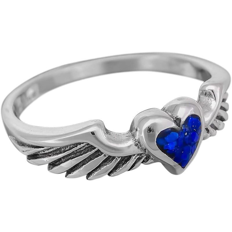Size 7 - Lapis Lazuli Sterling Silver Soaring Heart Ring