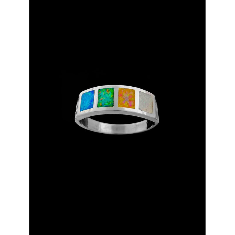 Opal Four Squares Ring