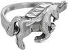 Size 7 - Diamond Cut Leaping Unicorn Ring