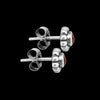 Flower Earrings • Sterling Silver Studs • Fire Opal • Navajo Handcrafted